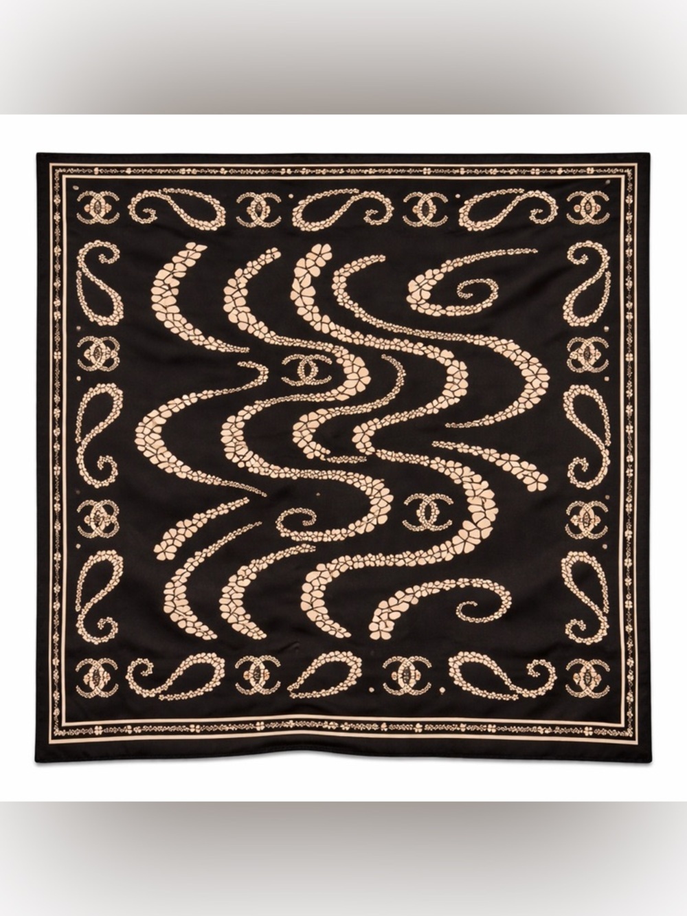 Chanel luxury vibes silky scarf 35x35‼️LAST ONE LEFT - Picture 1 of 6